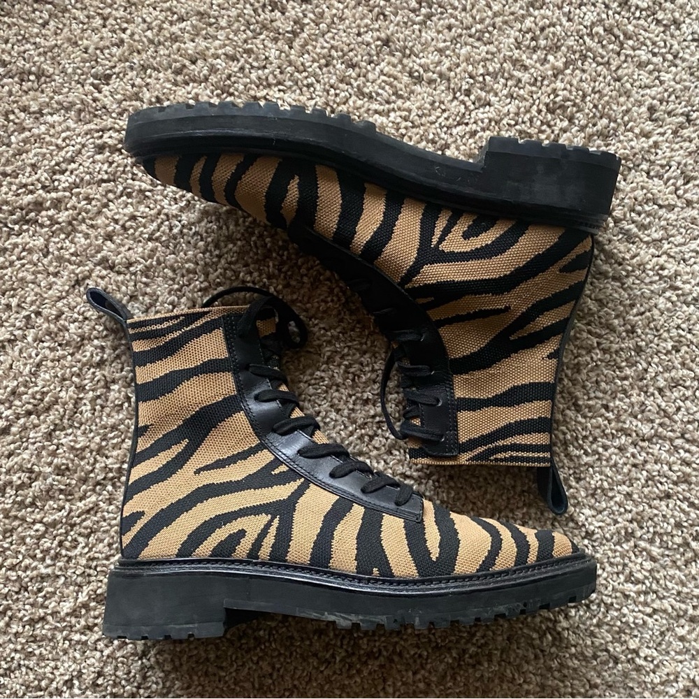 Loeffler Randall Print Lace-Up Boots